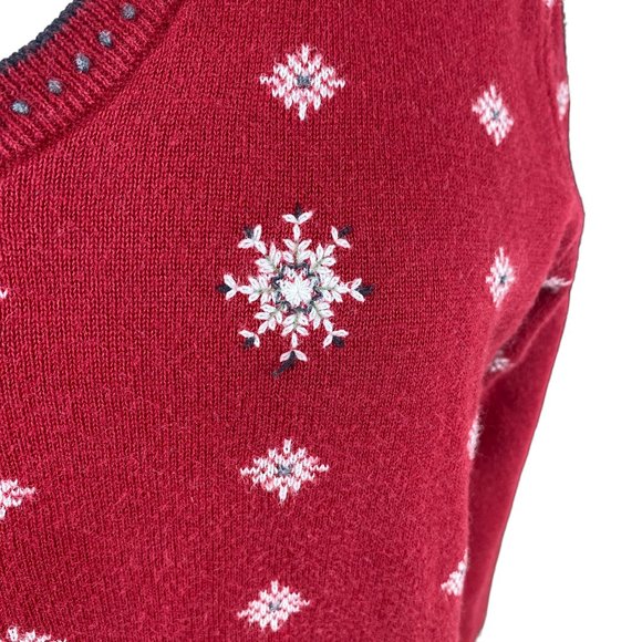 Vintage Woolrich Snowflake Knit Detail Contrast Cuff Ugly Christmas Sweater-M - Picture 5 of 14